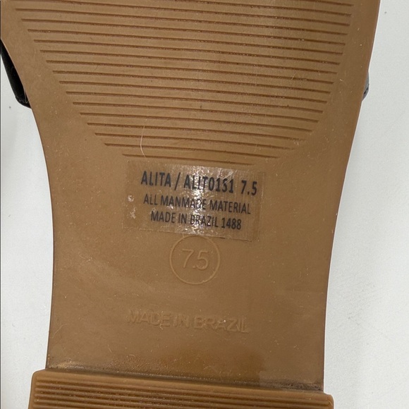 Steve Madden Alita Black and Gold Slide Sandals - Picture 7 of 7